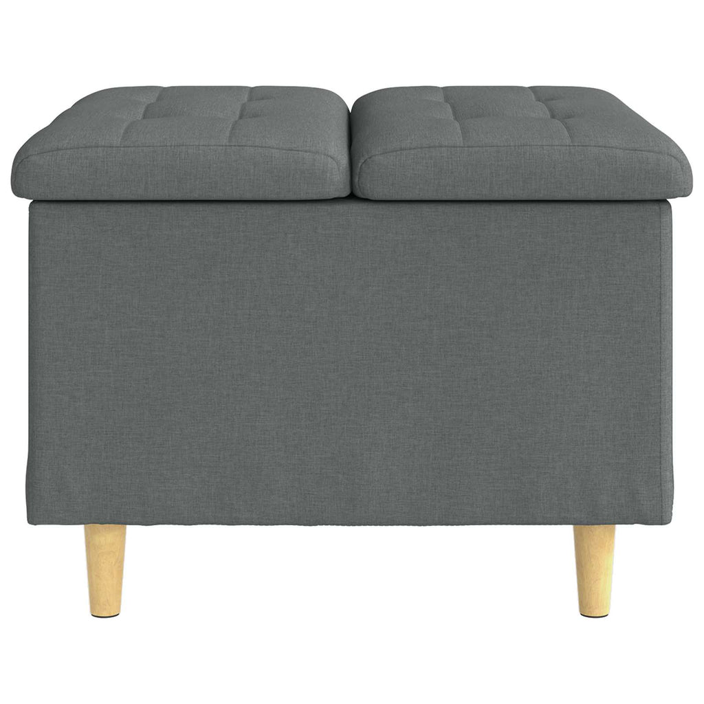 Pouf contenitore Grigio scuro 60 x 60 x 45 cm Tessuto