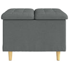 Pouf contenitore Grigio scuro 60 x 60 x 45 cm Tessuto