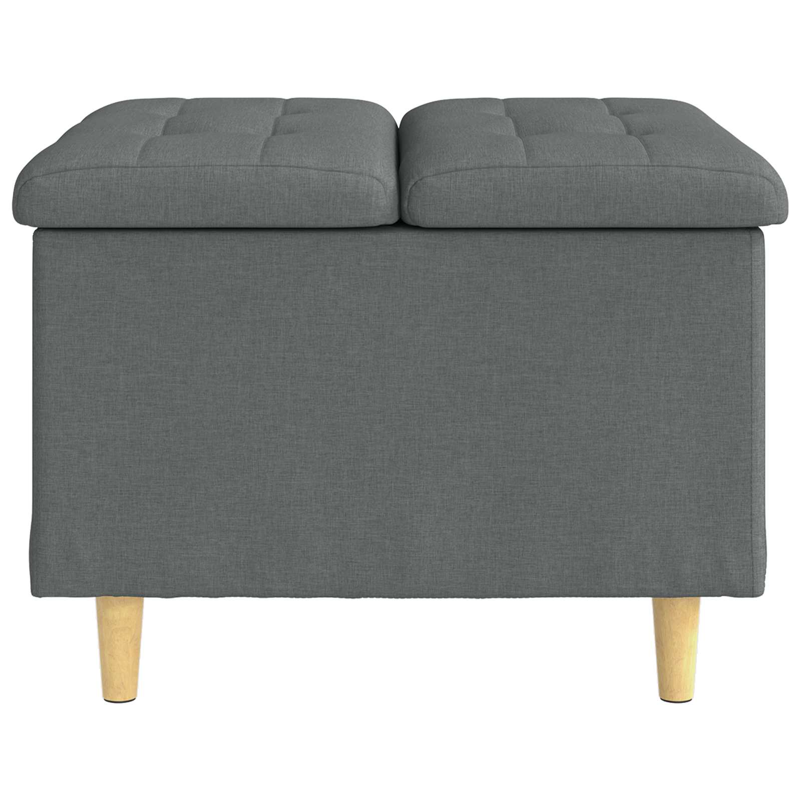 Pouf contenitore Grigio scuro 60 x 60 x 45 cm Tessuto