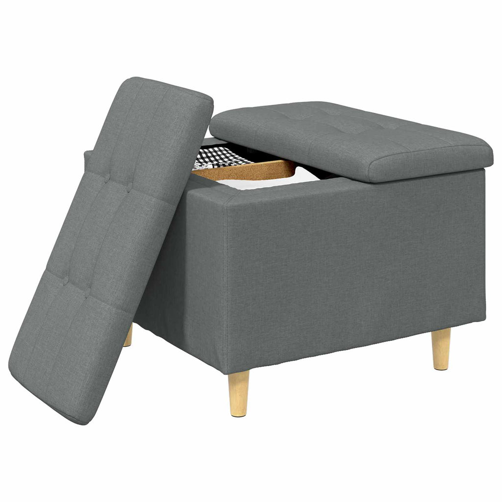 Pouf contenitore Grigio scuro 60 x 60 x 45 cm Tessuto