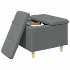 Pouf contenitore Grigio scuro 60 x 60 x 45 cm Tessuto