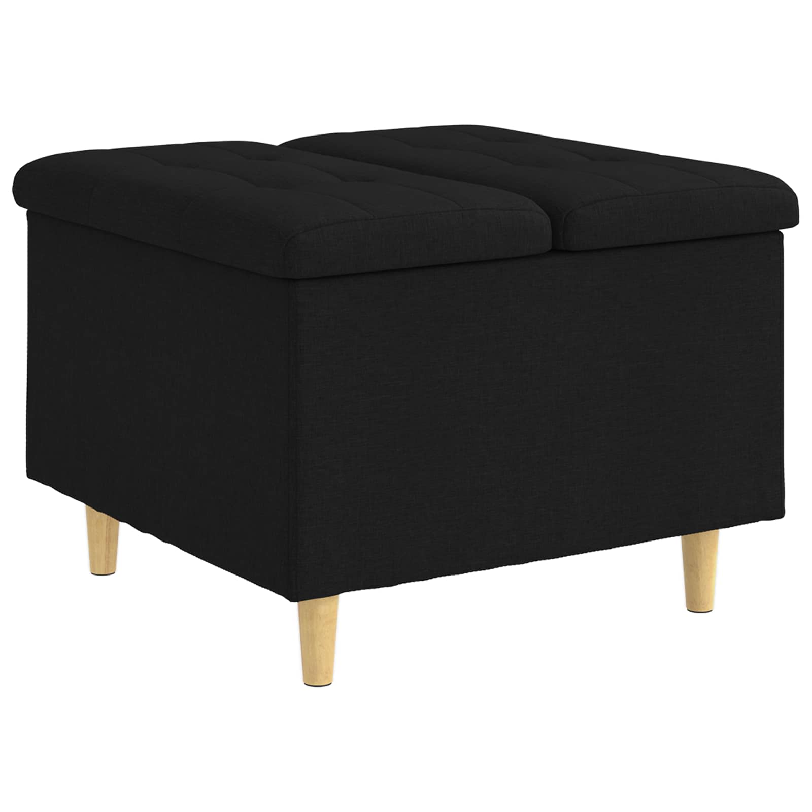 Pouf contenitore con cuscino Nero 60 x 60 x 45 cm Tessuto