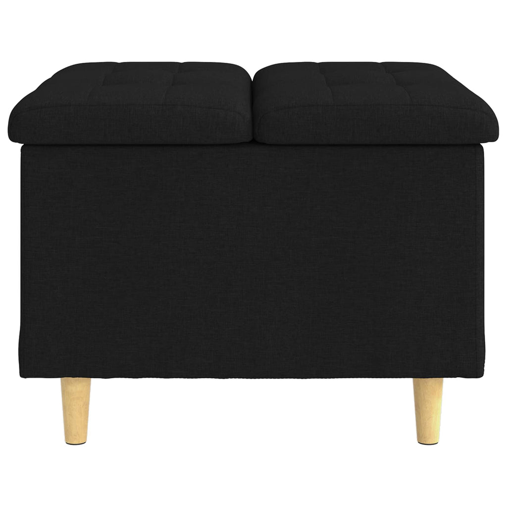 Pouf contenitore con cuscino Nero 60 x 60 x 45 cm Tessuto