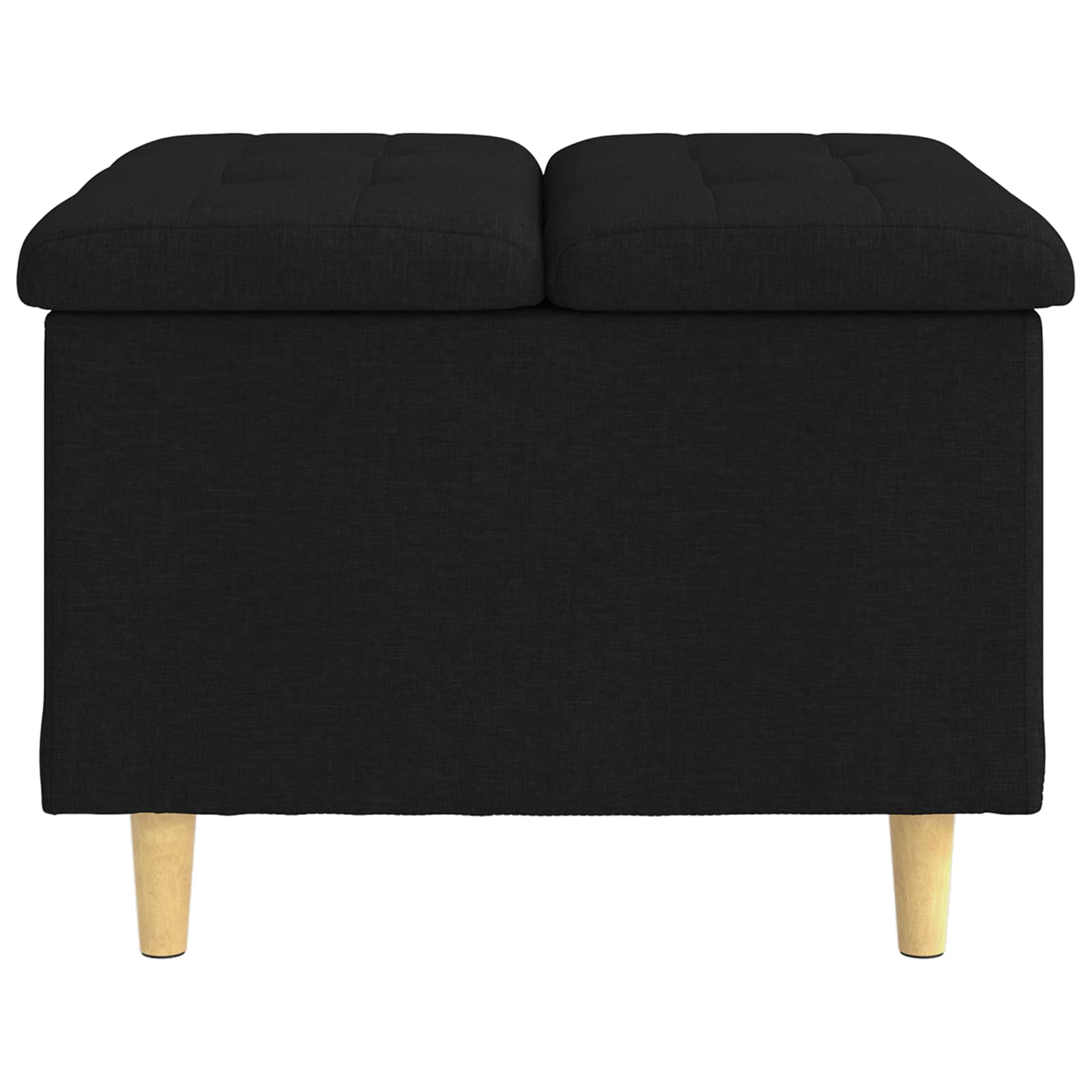 Pouf contenitore con cuscino Nero 60 x 60 x 45 cm Tessuto