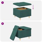 Pouf contenitore Verde Scuro 60 x 60 x 45 cm Tessuto
