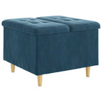 Pouf contenitore con cuscino Blu 60 x 60 x 45 cm Velluto
