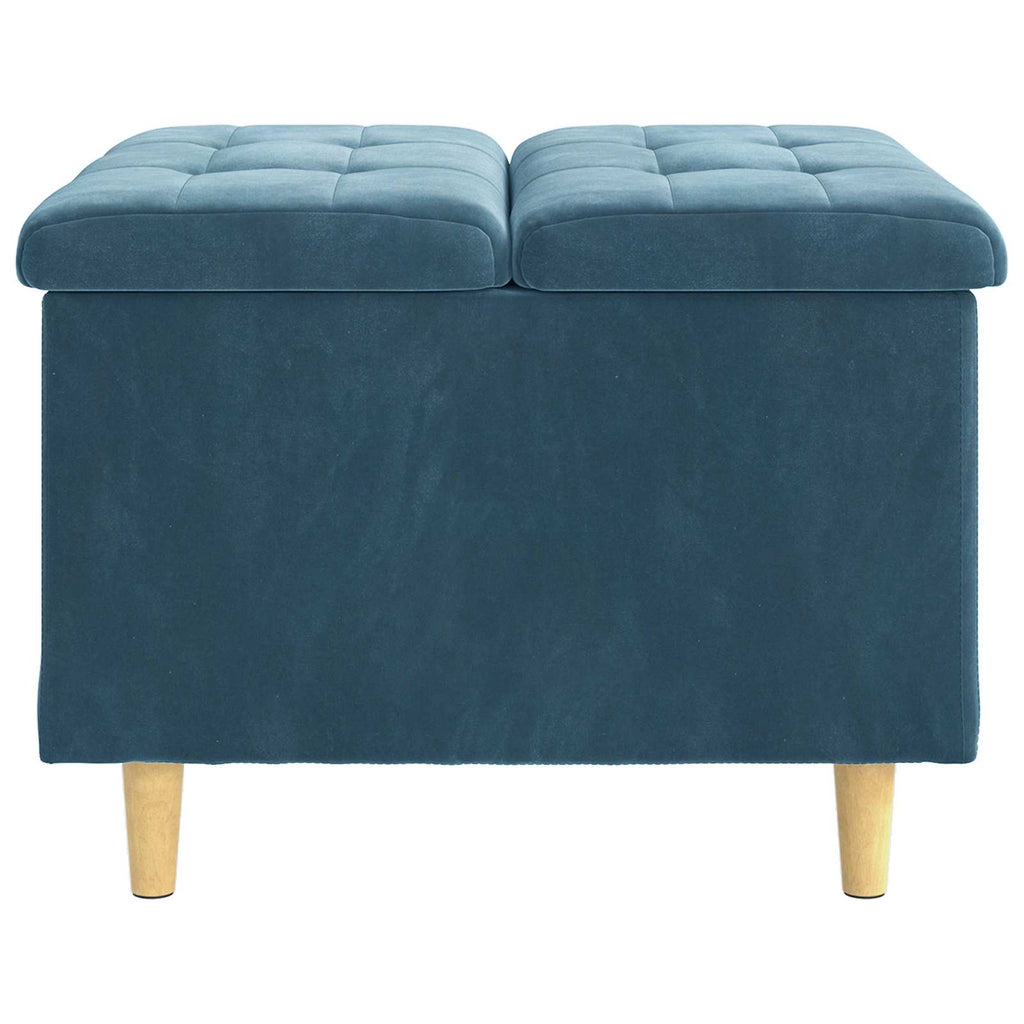 Pouf contenitore con cuscino Blu 60 x 60 x 45 cm Velluto