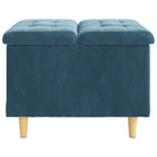 Pouf contenitore con cuscino Blu 60 x 60 x 45 cm Velluto