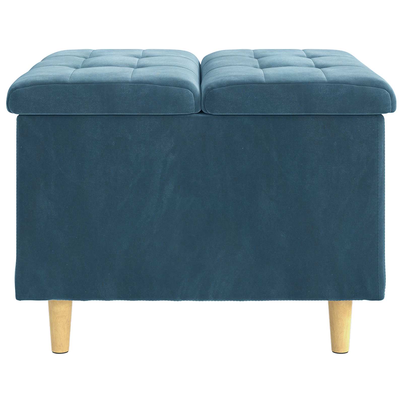 Pouf contenitore con cuscino Blu 60 x 60 x 45 cm Velluto