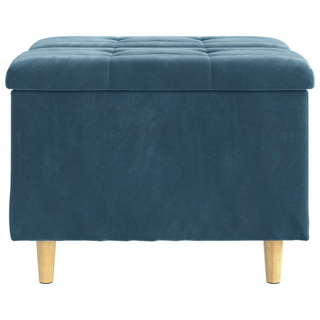 Pouf contenitore con cuscino Blu 60 x 60 x 45 cm Velluto