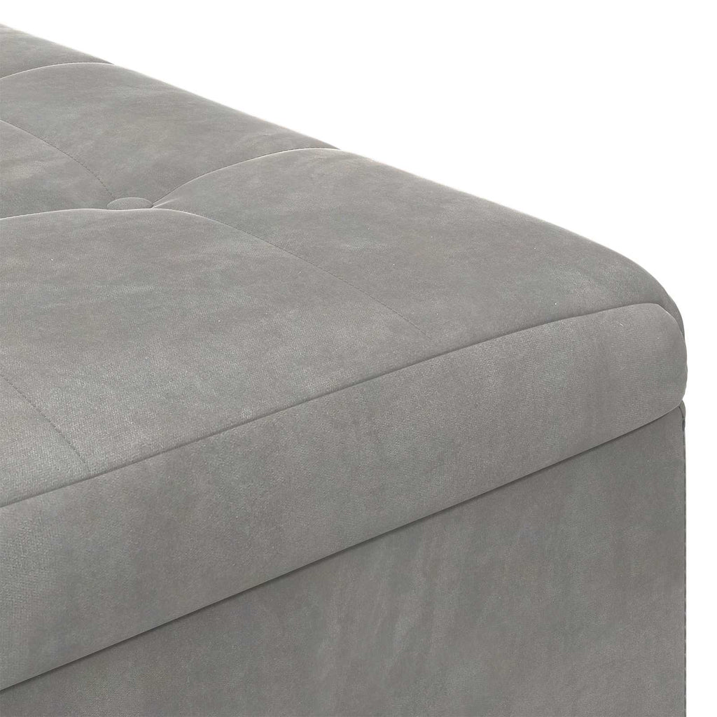 Pouf contenitore Grigio chiaro 60 x 60 x 45 cm Velluto