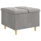 Pouf contenitore Grigio chiaro 60 x 60 x 45 cm Velluto