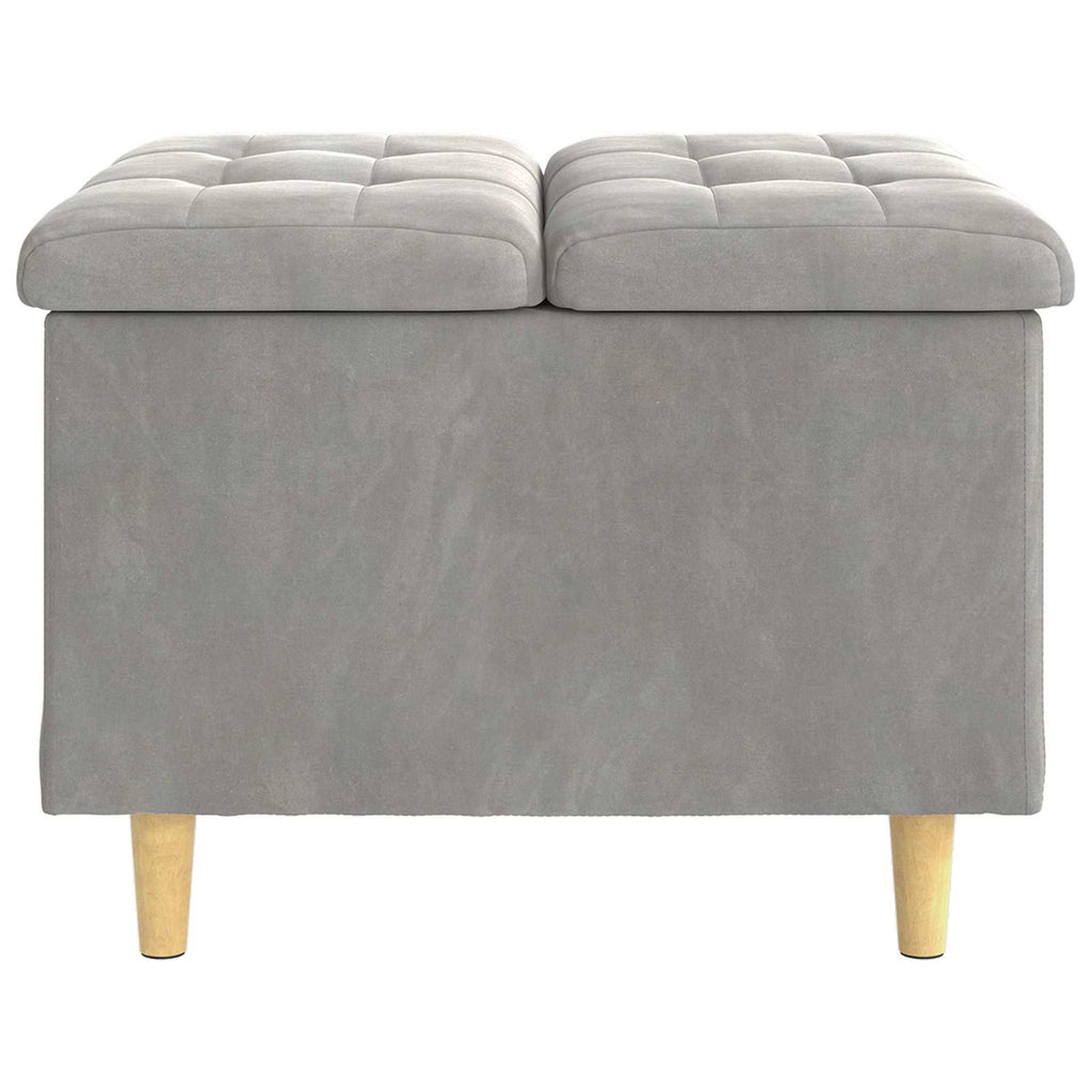 Pouf contenitore Grigio chiaro 60 x 60 x 45 cm Velluto