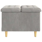 Pouf contenitore Grigio chiaro 60 x 60 x 45 cm Velluto
