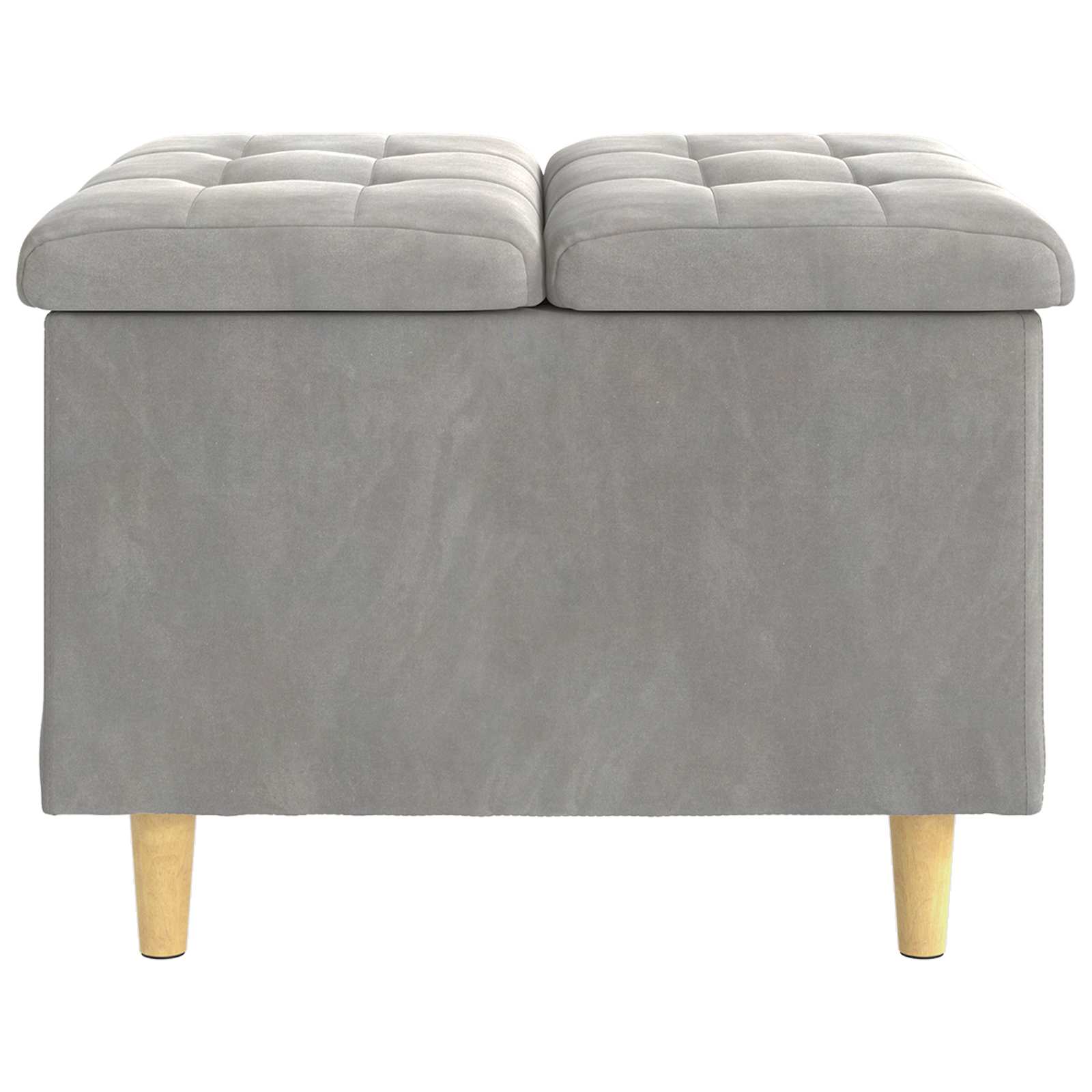 Pouf contenitore Grigio chiaro 60 x 60 x 45 cm Velluto