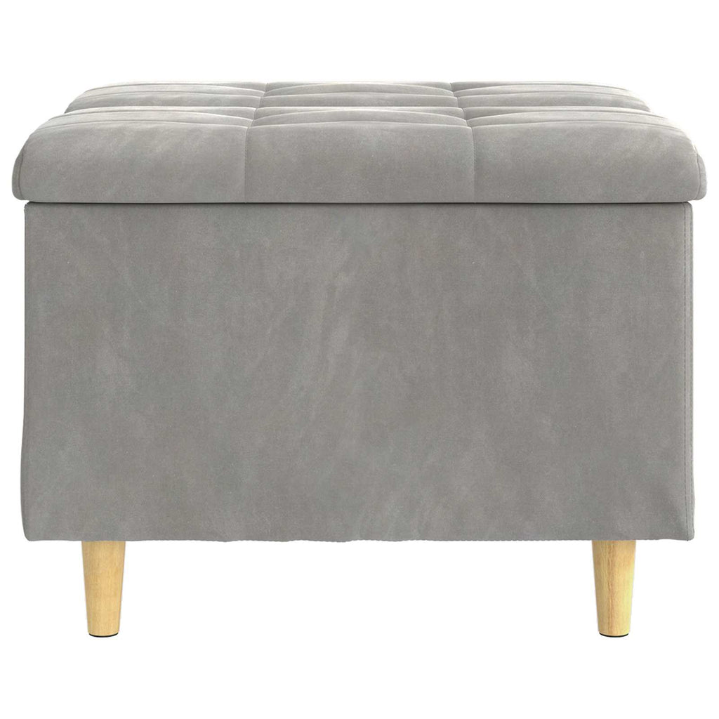 Pouf contenitore Grigio chiaro 60 x 60 x 45 cm Velluto