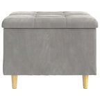 Pouf contenitore Grigio chiaro 60 x 60 x 45 cm Velluto
