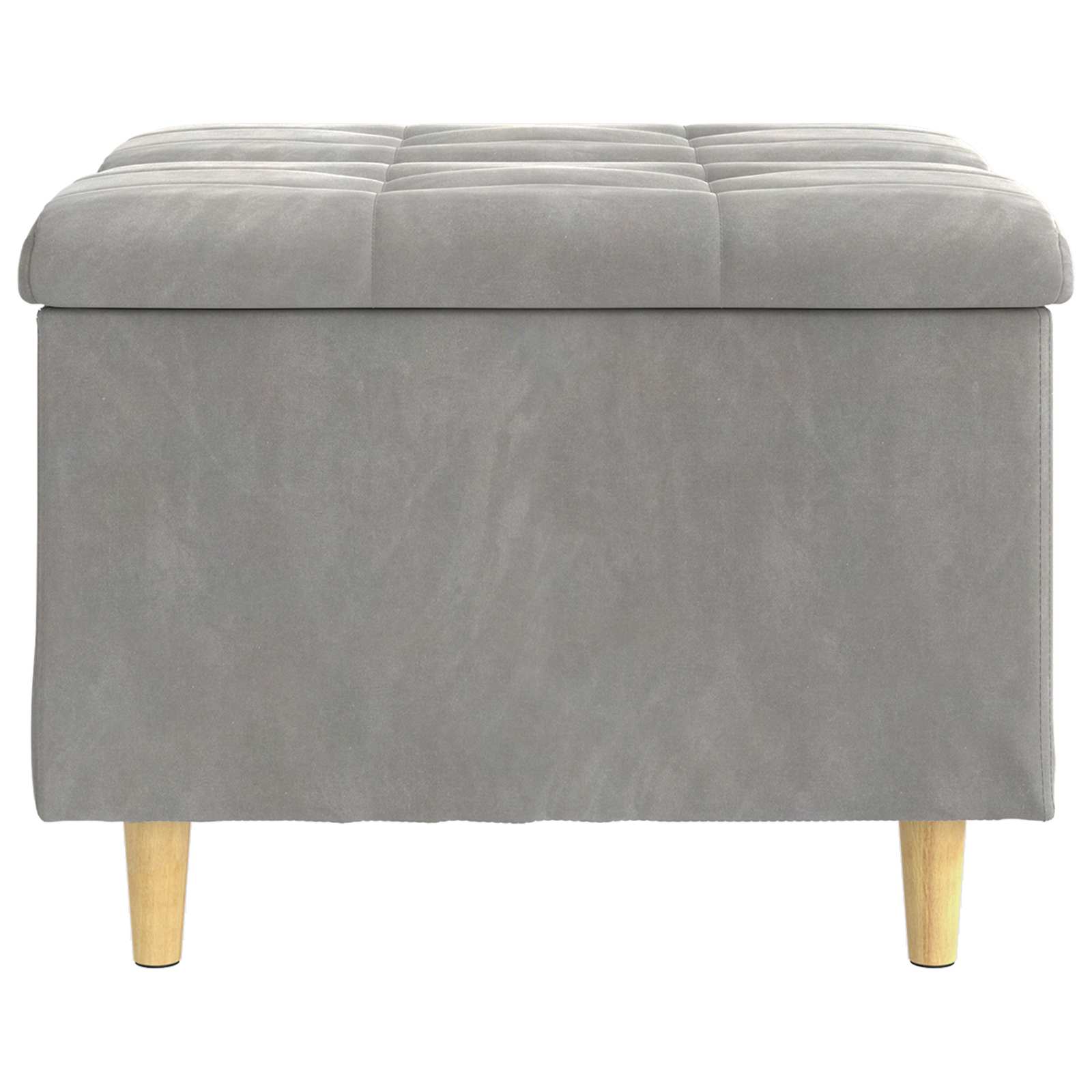 Pouf contenitore Grigio chiaro 60 x 60 x 45 cm Velluto