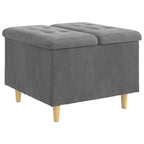 Pouf contenitore Grigio scuro 60 x 60 x 45 cm Velluto