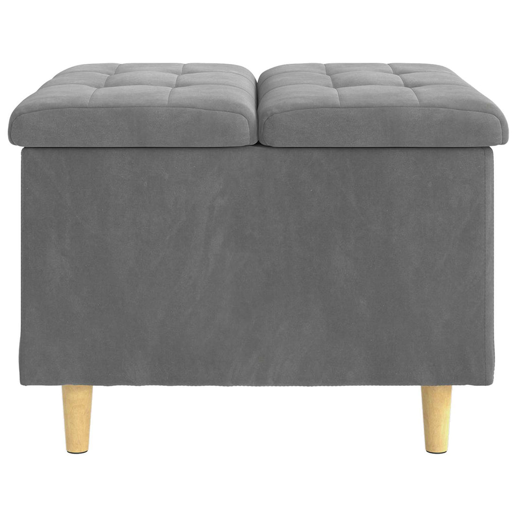 Pouf contenitore Grigio scuro 60 x 60 x 45 cm Velluto