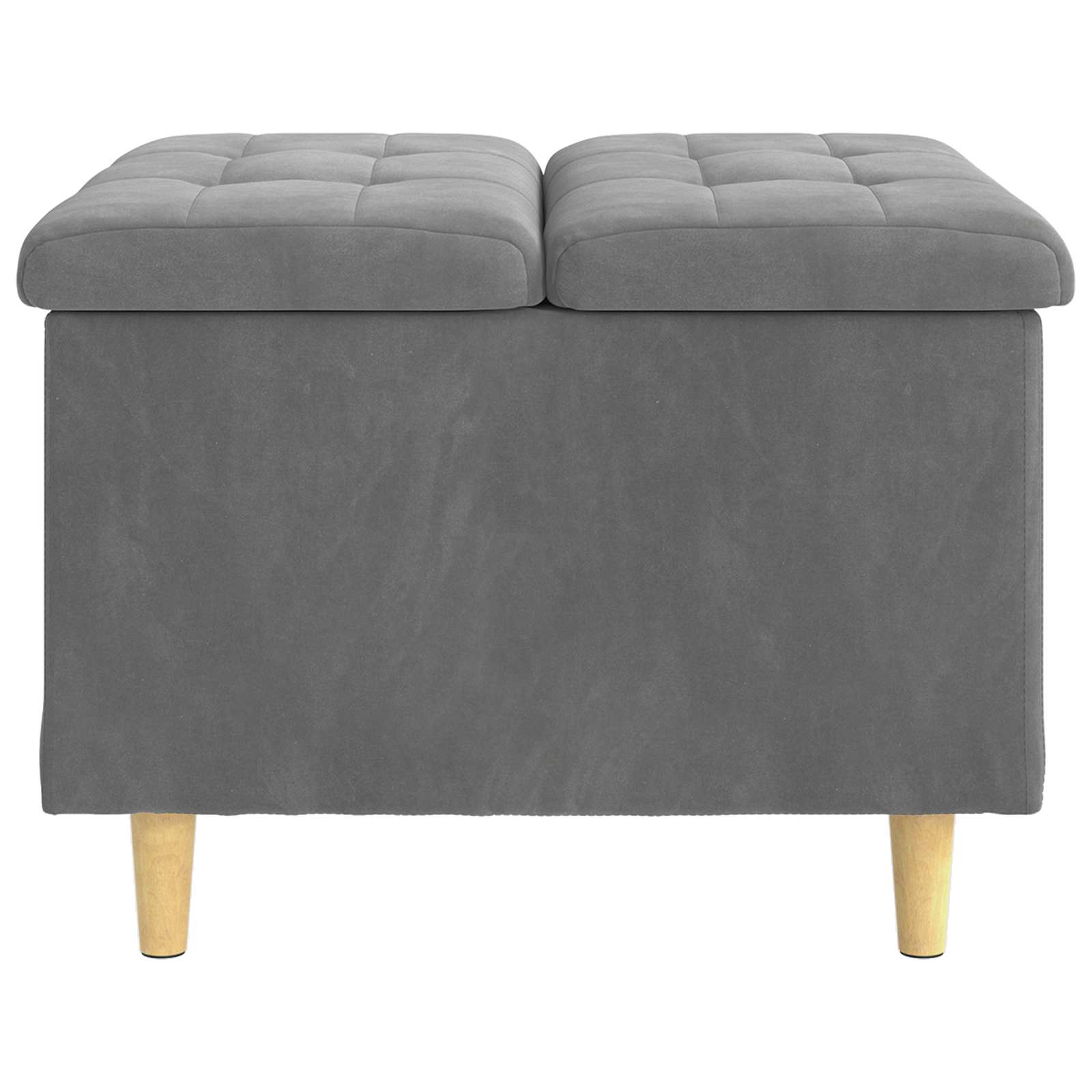 Pouf contenitore Grigio scuro 60 x 60 x 45 cm Velluto