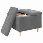 Pouf contenitore Grigio scuro 60 x 60 x 45 cm Velluto