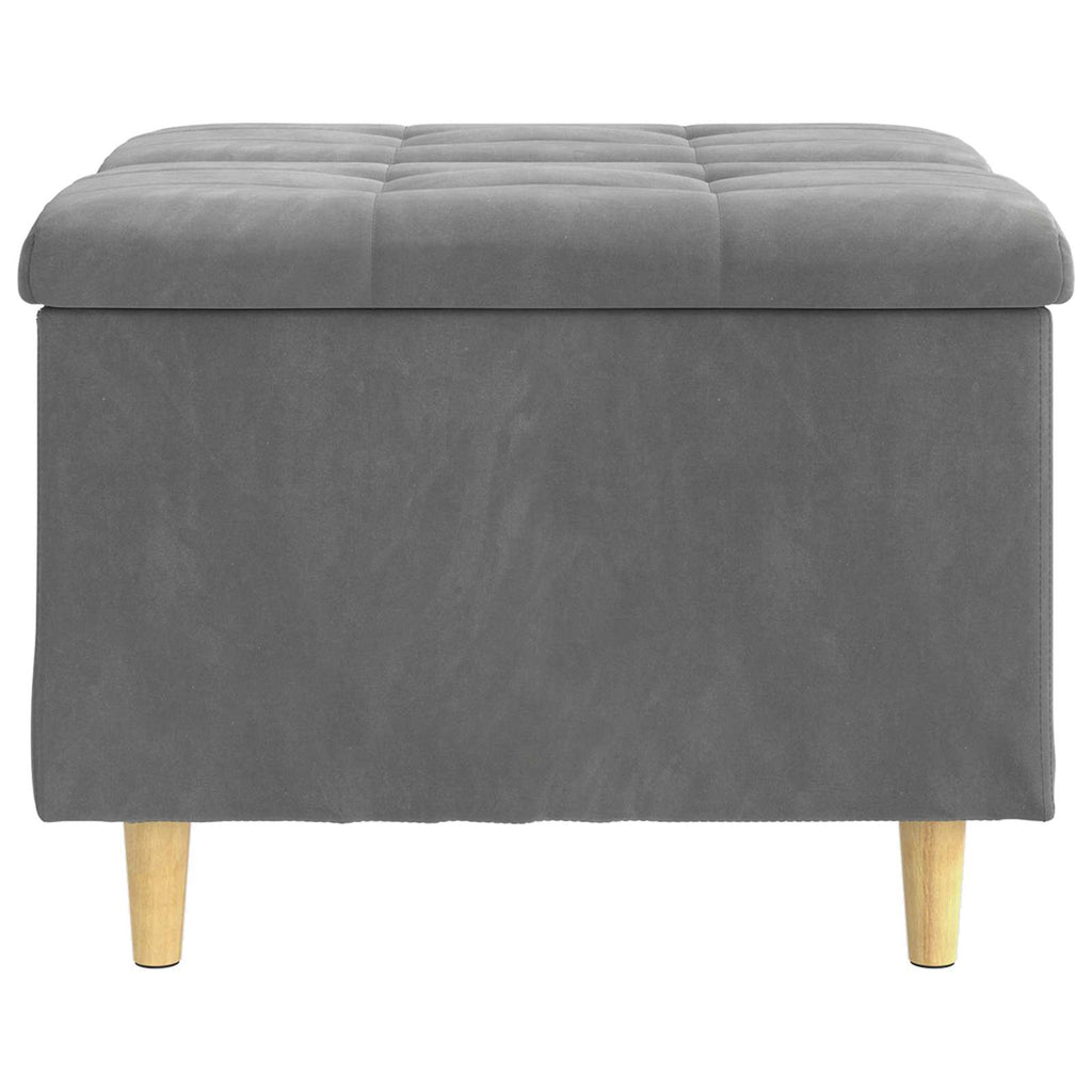 Pouf contenitore Grigio scuro 60 x 60 x 45 cm Velluto