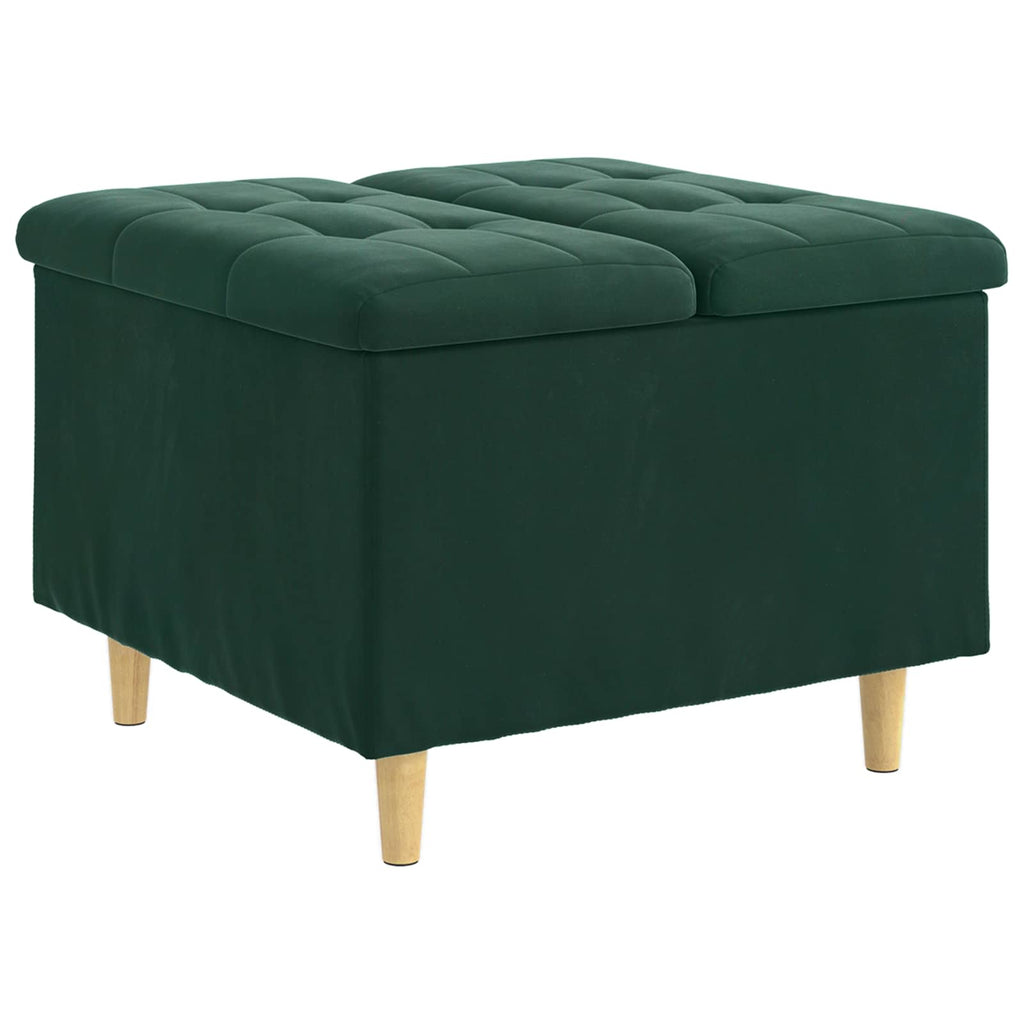 Pouf contenitore Verde Scuro 60 x 60 x 45 cm Velluto