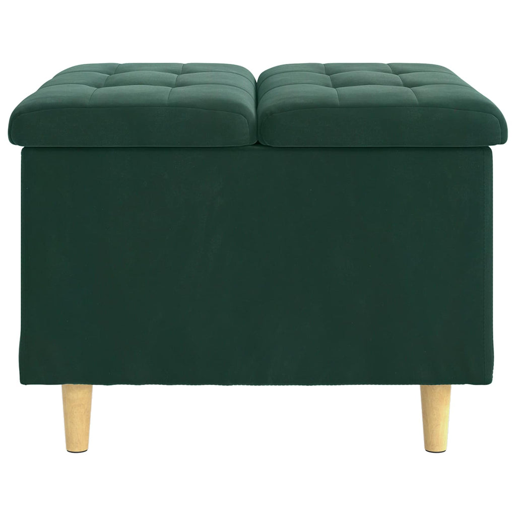 Pouf contenitore Verde Scuro 60 x 60 x 45 cm Velluto
