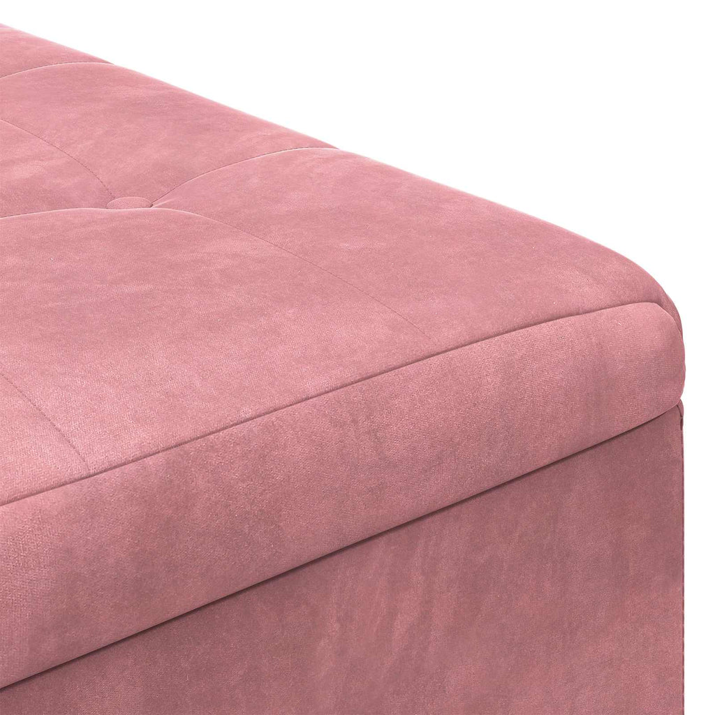 Pouf contenitore con cuscino Rosa 60 x 60 x 45 cm Velluto