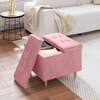 Pouf contenitore con cuscino Rosa 60 x 60 x 45 cm Velluto