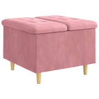 Pouf contenitore con cuscino Rosa 60 x 60 x 45 cm Velluto