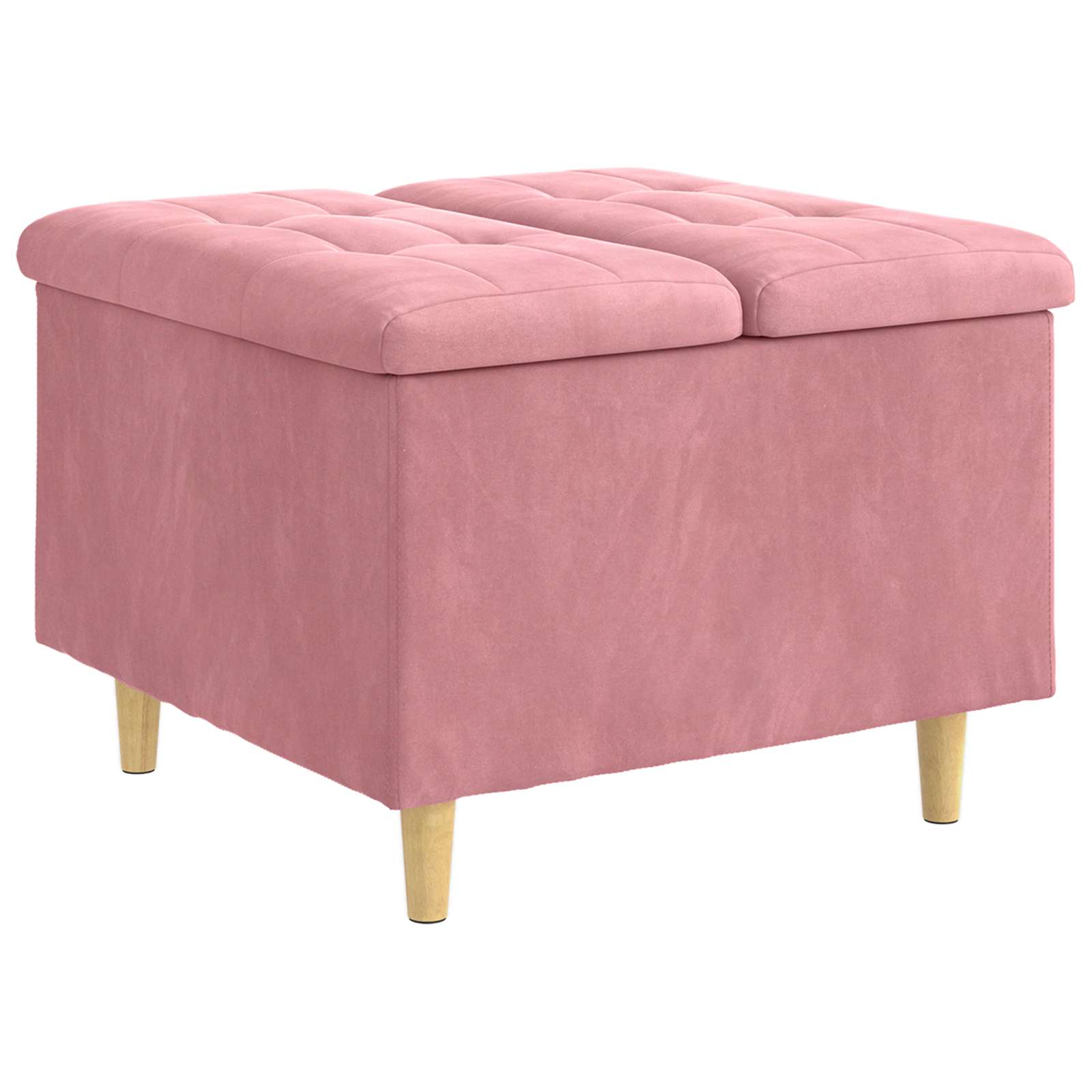 Pouf contenitore con cuscino Rosa 60 x 60 x 45 cm Velluto