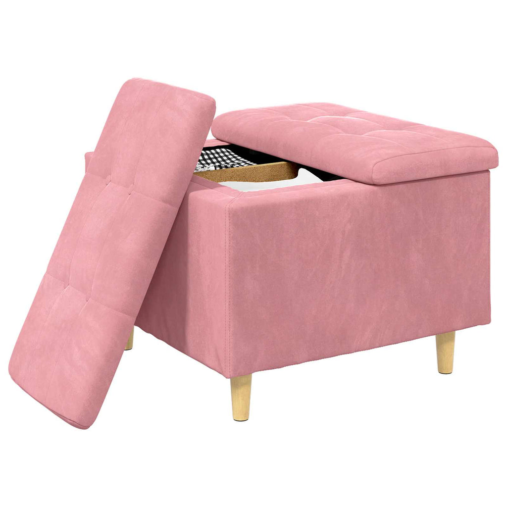 Pouf contenitore con cuscino Rosa 60 x 60 x 45 cm Velluto