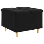 Pouf contenitore con cuscino Nero 60 x 60 x 45 cm Velluto