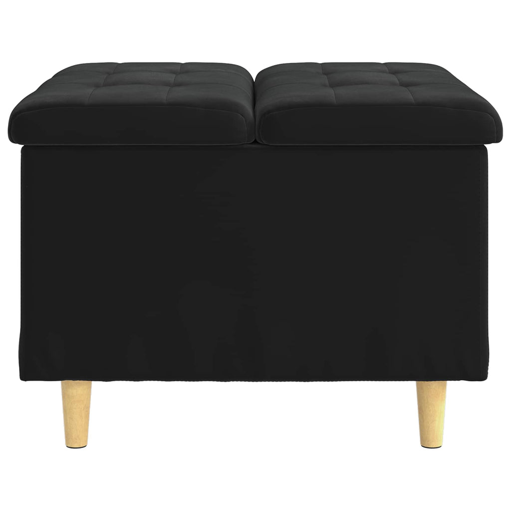 Pouf contenitore con cuscino Nero 60 x 60 x 45 cm Velluto