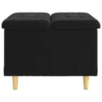 Pouf contenitore con cuscino Nero 60 x 60 x 45 cm Velluto