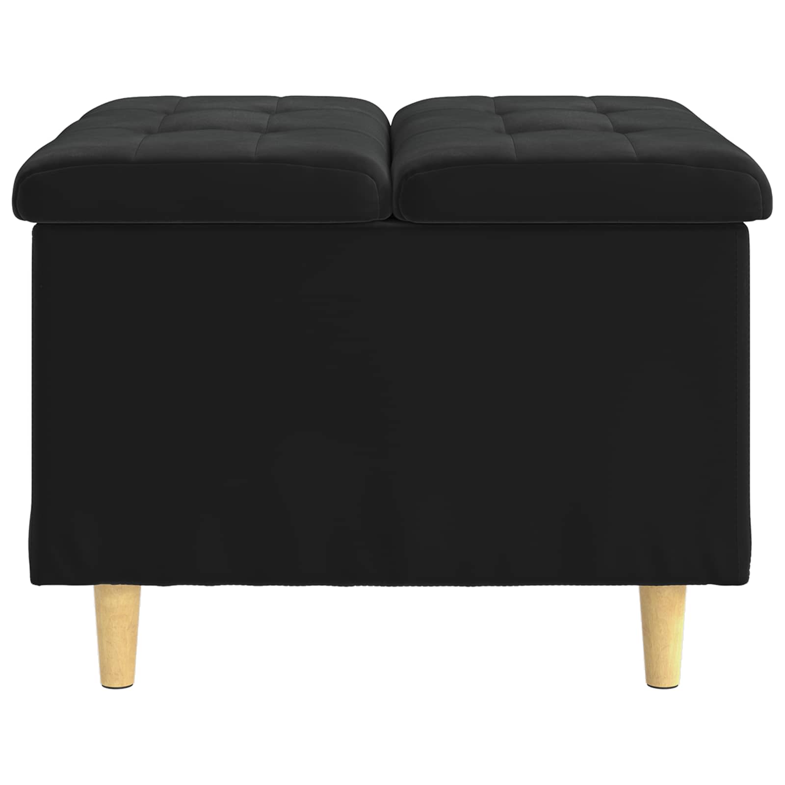Pouf contenitore con cuscino Nero 60 x 60 x 45 cm Velluto