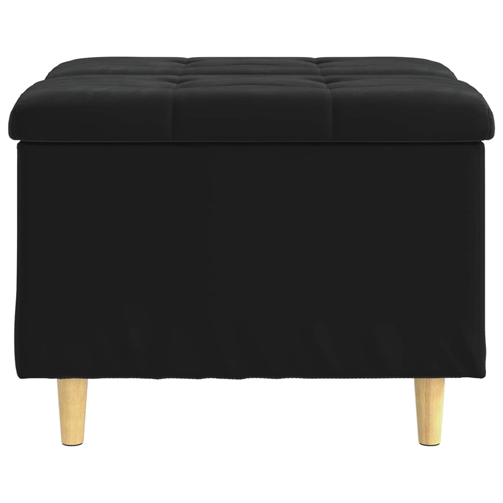 Pouf contenitore con cuscino Nero 60 x 60 x 45 cm Velluto