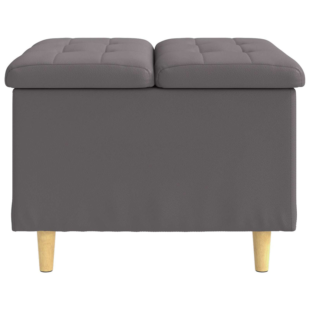 Pouf contenitore Grigio 60 x 60 x 45 cm Pelle sintetica