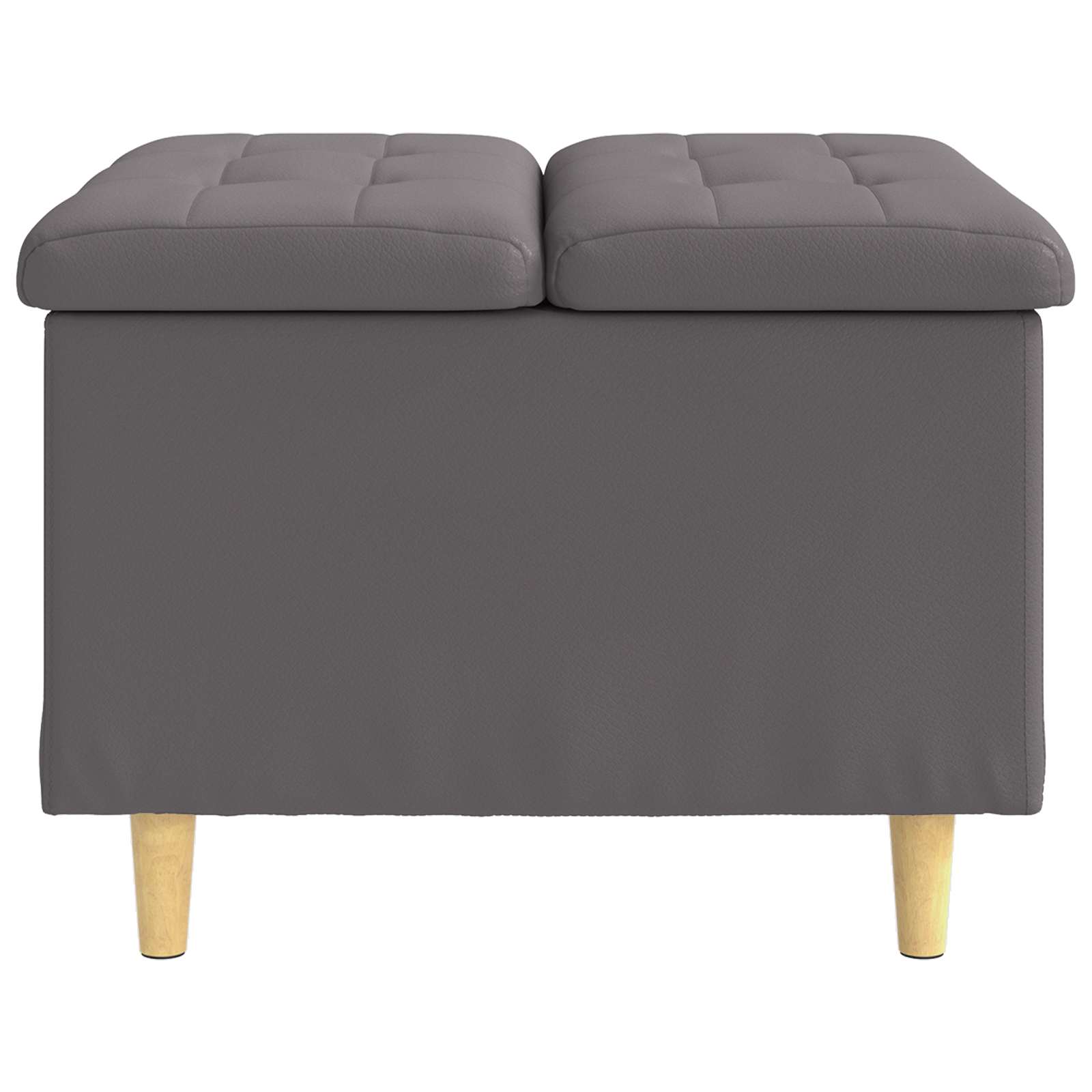 Pouf contenitore Grigio 60 x 60 x 45 cm Pelle sintetica