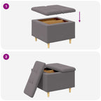 Pouf contenitore Grigio 60 x 60 x 45 cm Pelle sintetica