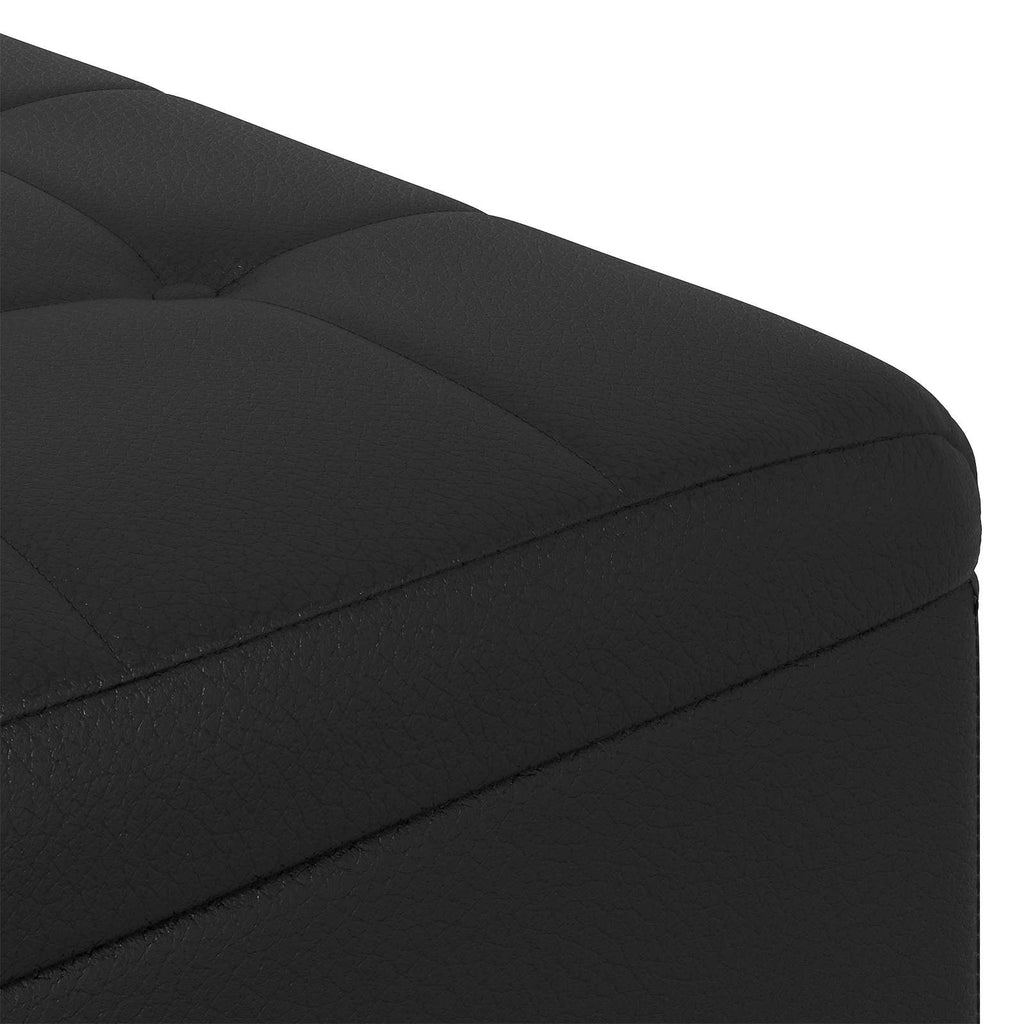Pouf contenitore Nero 60 x 60 x 45 cm Pelle sintetica