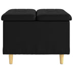 Pouf contenitore Nero 60 x 60 x 45 cm Pelle sintetica