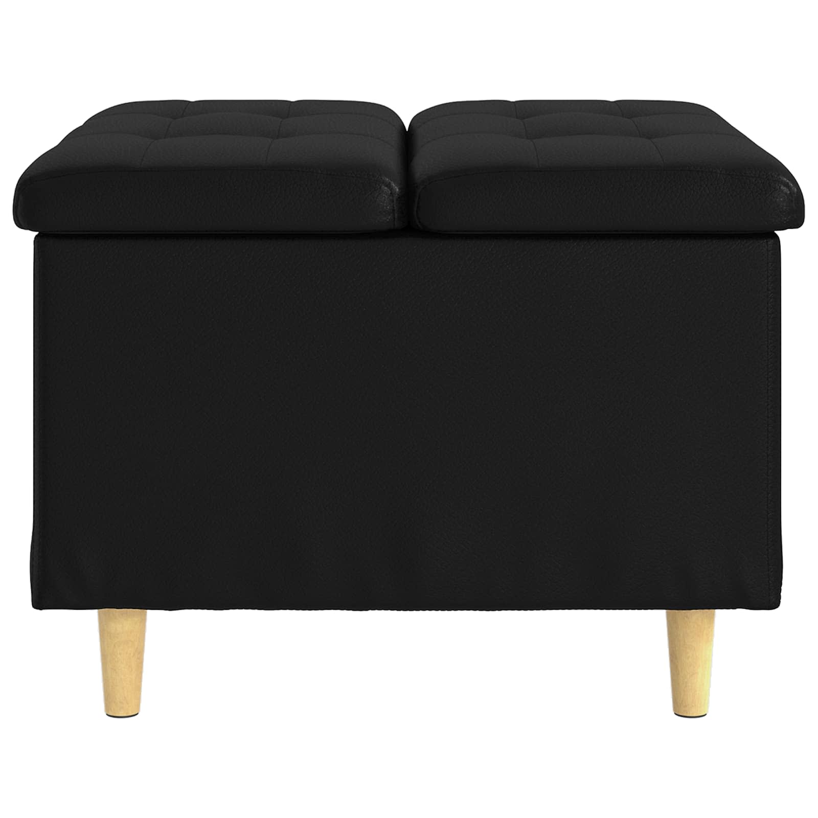 Pouf contenitore Nero 60 x 60 x 45 cm Pelle sintetica
