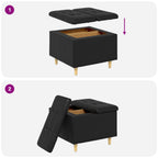 Pouf contenitore Nero 60 x 60 x 45 cm Pelle sintetica