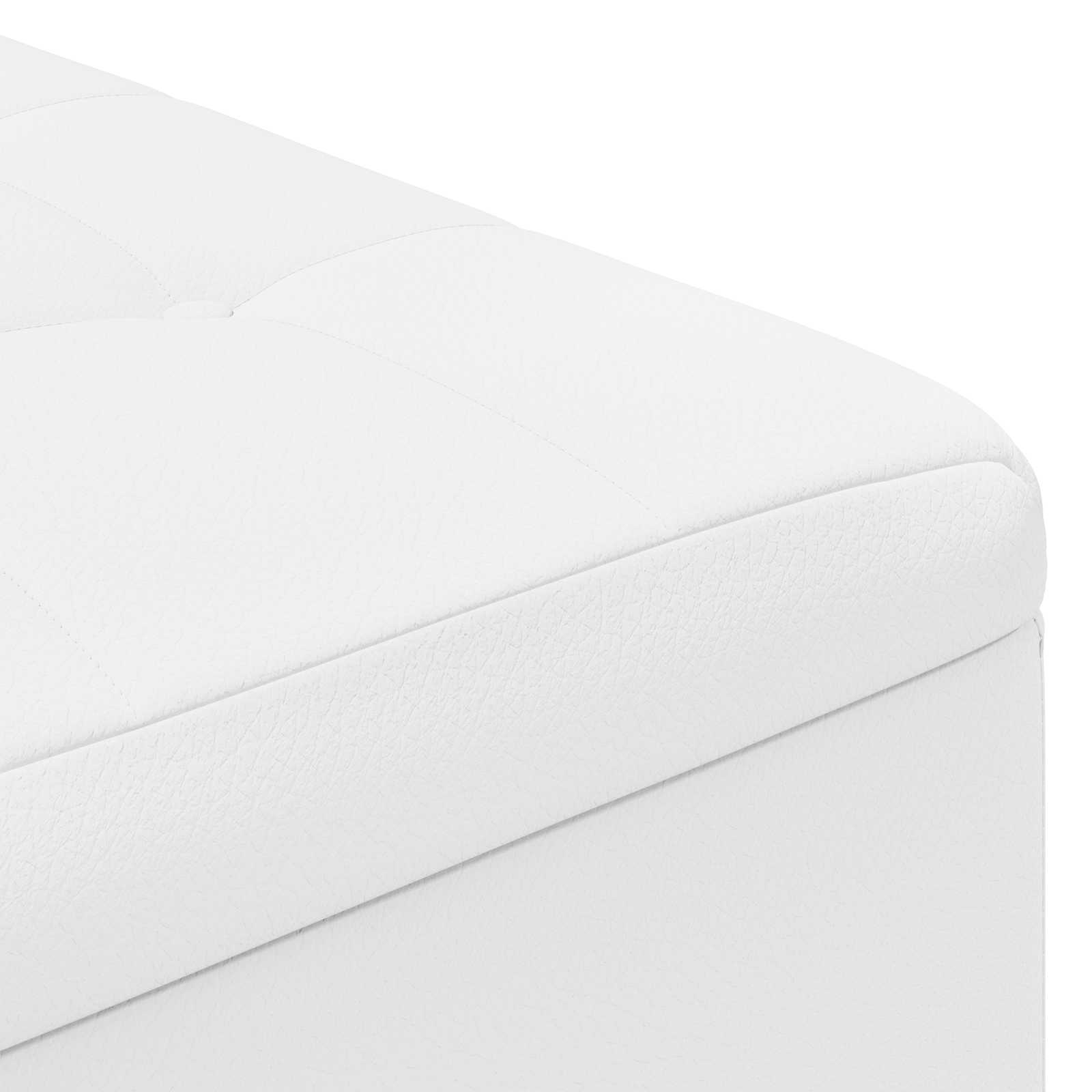 Pouf contenitore Bianco 60 x 60 x 45 cm Pelle sintetica