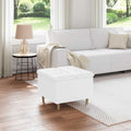 Pouf contenitore Bianco 60 x 60 x 45 cm Pelle sintetica
