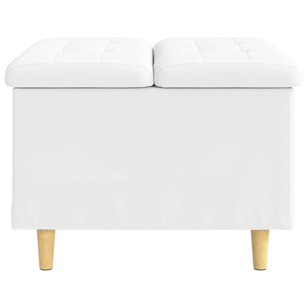 Pouf contenitore Bianco 60 x 60 x 45 cm Pelle sintetica