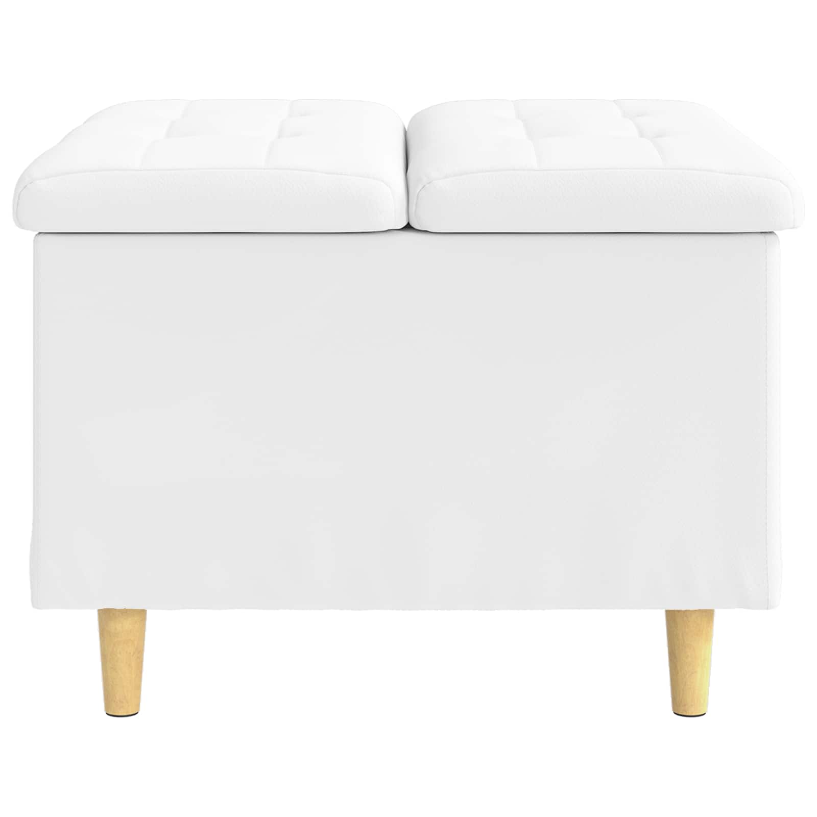 Pouf contenitore Bianco 60 x 60 x 45 cm Pelle sintetica